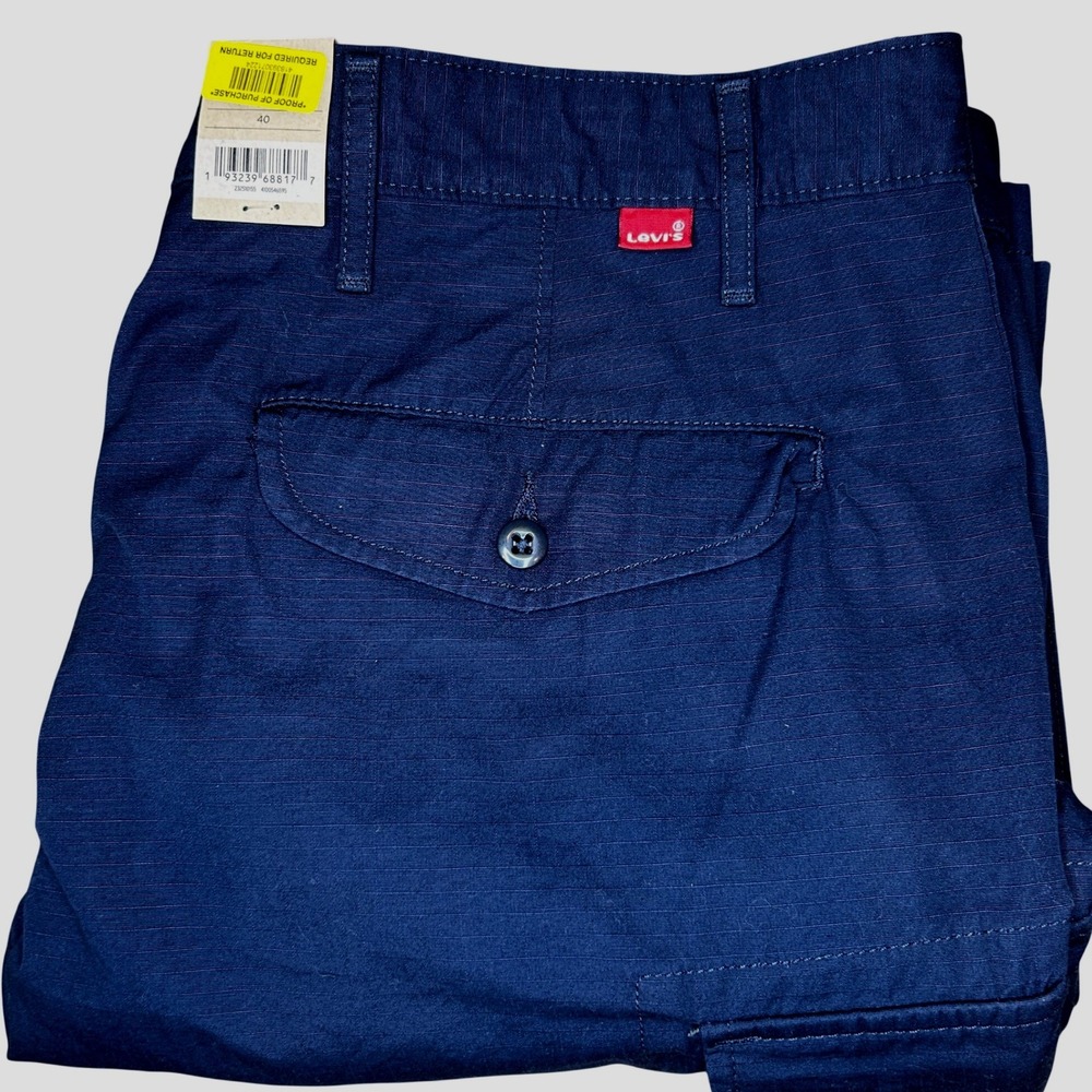Levi's Carrier Cargo Shorts 40 Mens Navy Blue Ripstop Loose Fit 23251-0155 NWT
